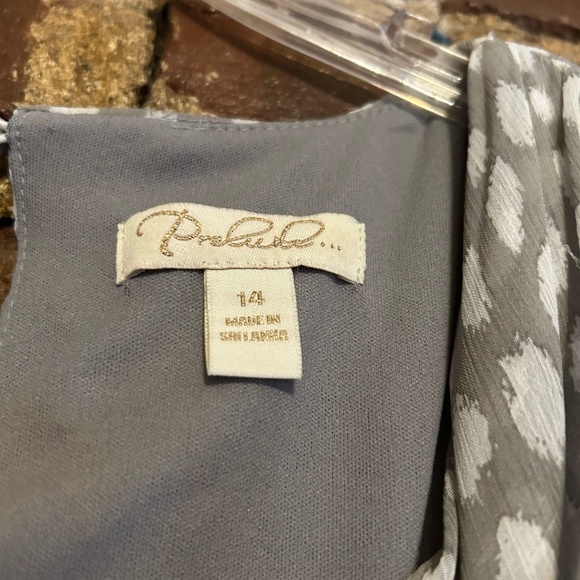 Prelude Grey White Midi Drape Neckline Matching belt Size14 - Picture 7 of 13